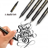 CALLIGRAPHY BRUSH AND PEN SET: 4 PIECES