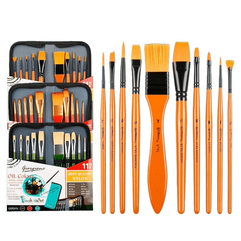 GIORGIONE NYLON PAINTING PACK WITH CASE: 11 PIECES