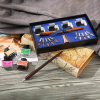 WOODEN CALLIGRAPHY SET WITH COLORED INK