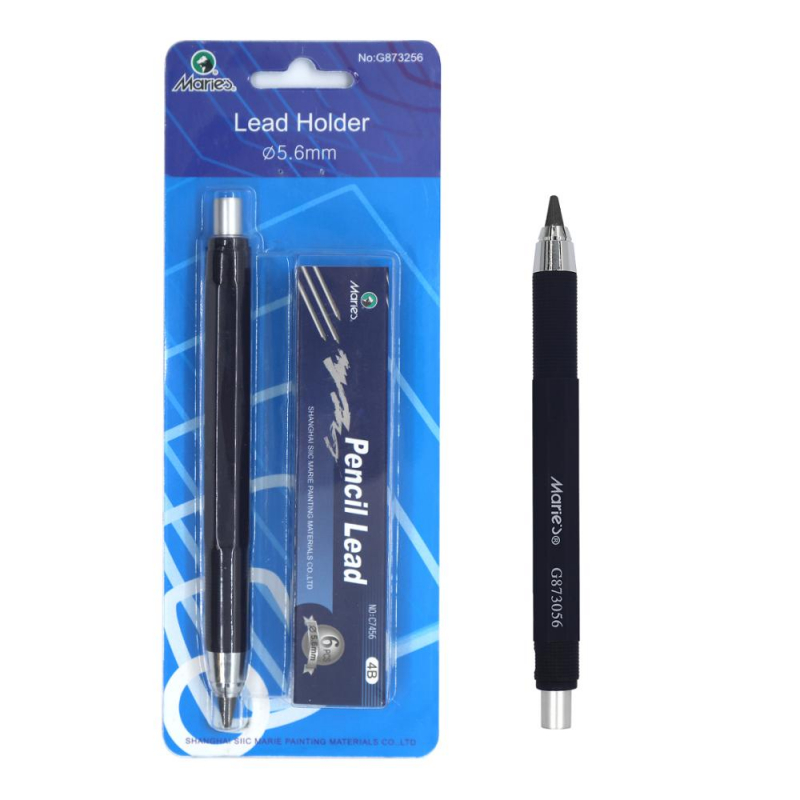 MECHANICAL PENCIL WITH 6 LEADS 4B REFILLS: 5.6 LEAD DIAMETER