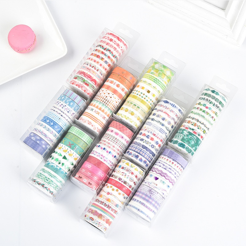 COLORFUL WASHI TAPE SET: 10 PIECES